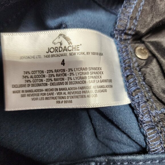 JORDACHE Skinny Chinos Pants 4 (28 x 29) Blue Dark Wash Stretch Mid Rise Rayon - Picture 5 of 8